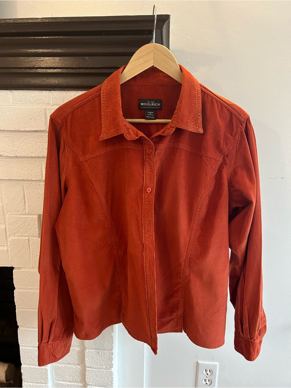 Woolrich Women's Burnt Orange Corduroy Button-Down Shirt